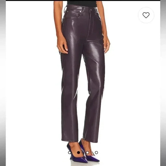 NWT Agolde Recycled Leather Blend 90s Pinch Waist Pants size 28 - Picture 10 of 11